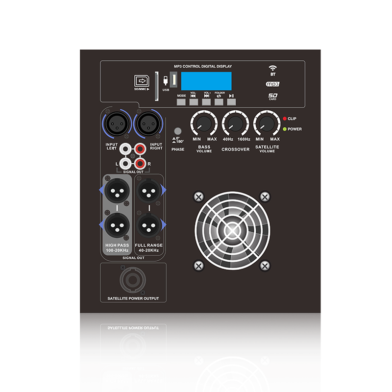 PL28SUB-5-1.1: Moduri de ieșire Full Range sau High Pass 1.1 Channel Power Out Line Array Modul funcțional difuzor