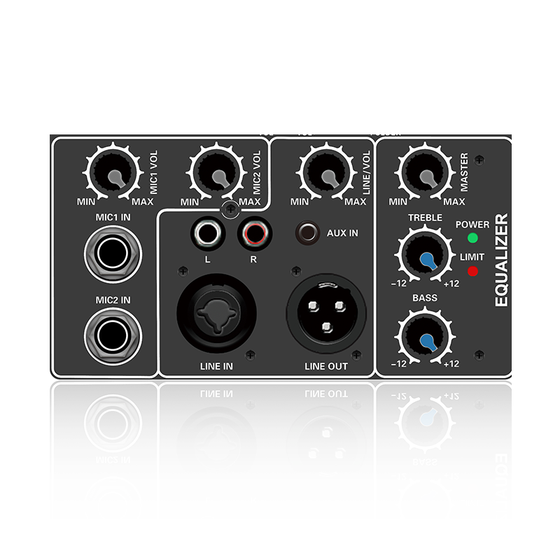 C210: Jack Combo echilibrat Intrare linie Treble and Bass EQ Control Electrical Frequency Division Functional Module