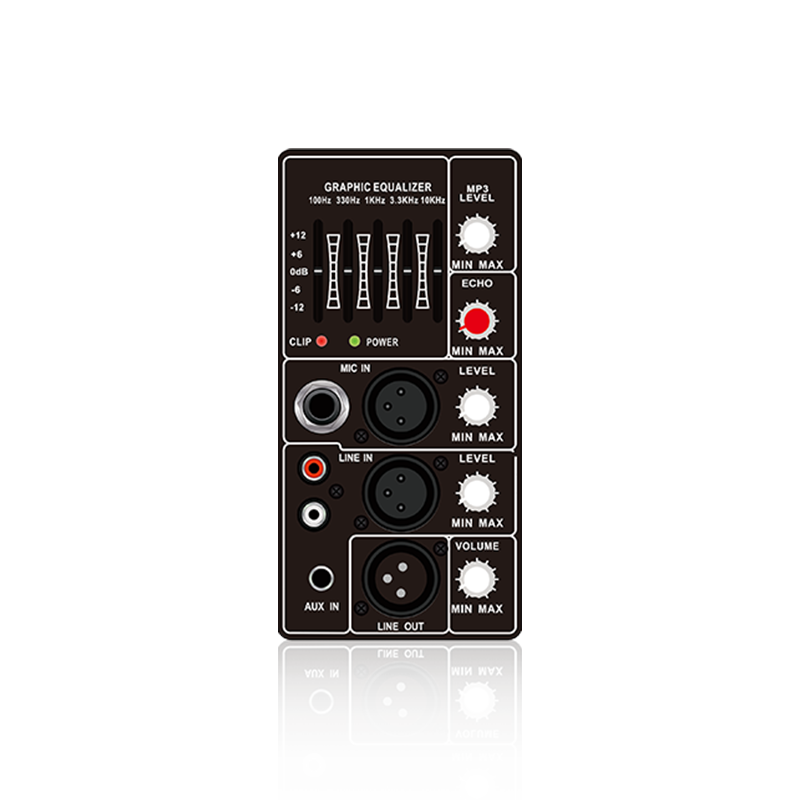 PL66: Intrare un singur canal de microfon și modul funcțional analogic vertical de control al ecoului microfonului