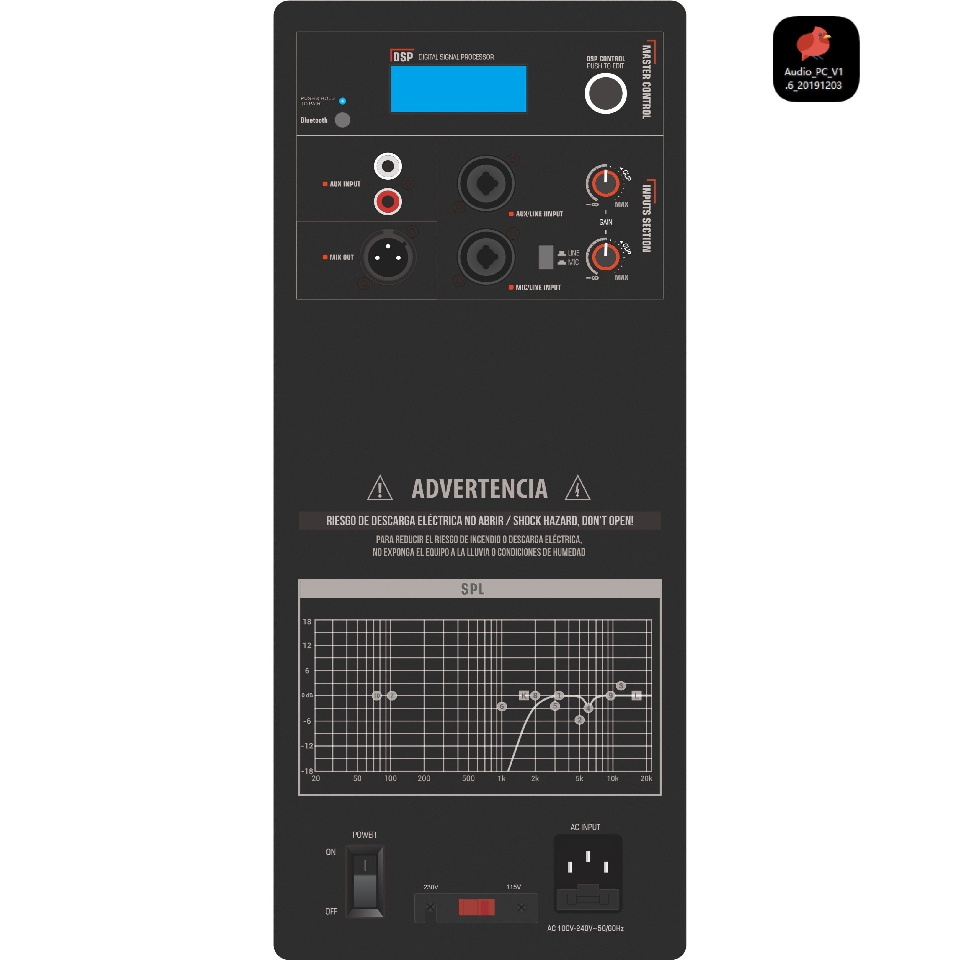 DSP1901 Pro amplificator difuzor activ cu 2 căi