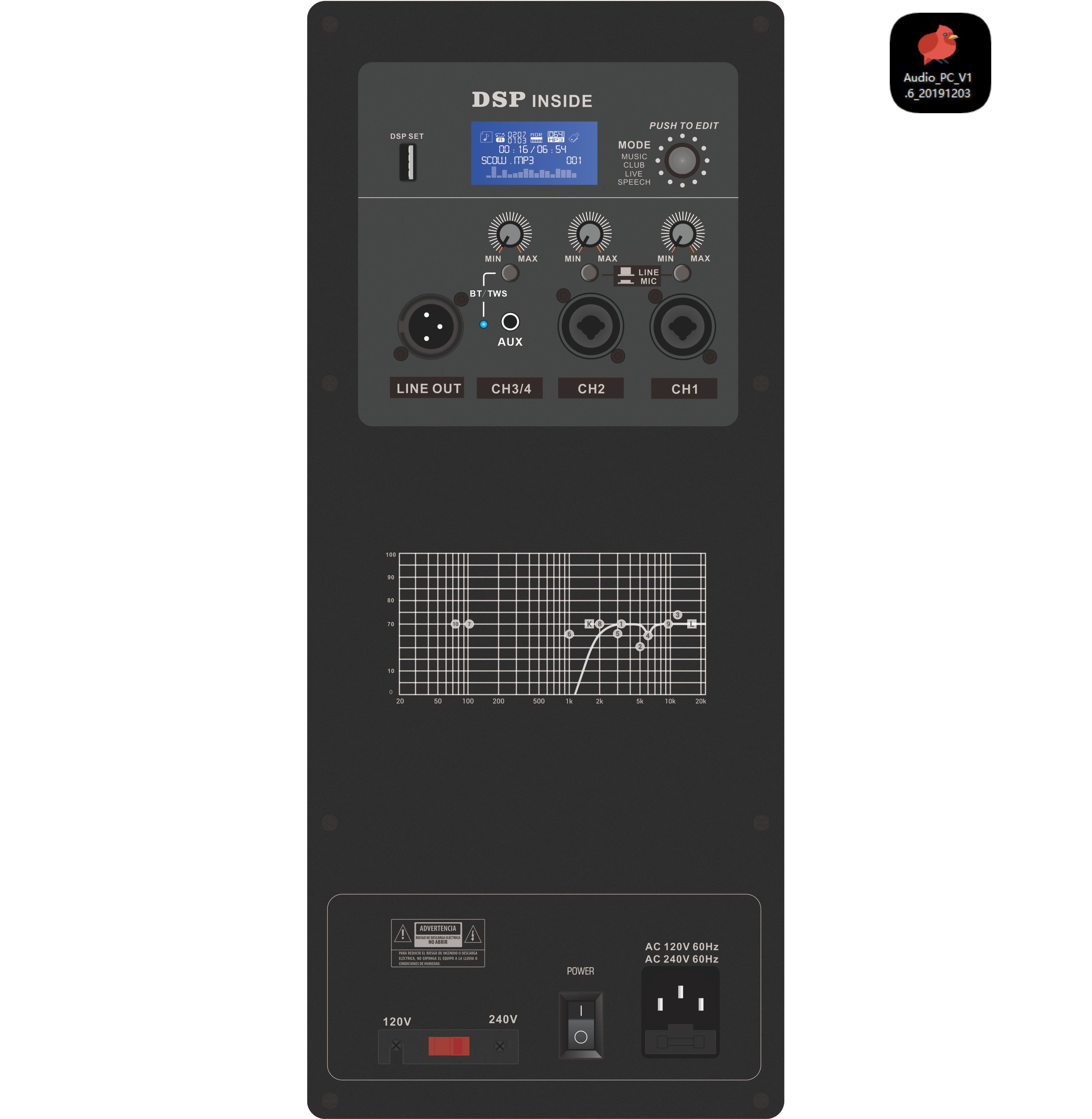 DSP1801 Amplificator difuzor activ cu gamă completă