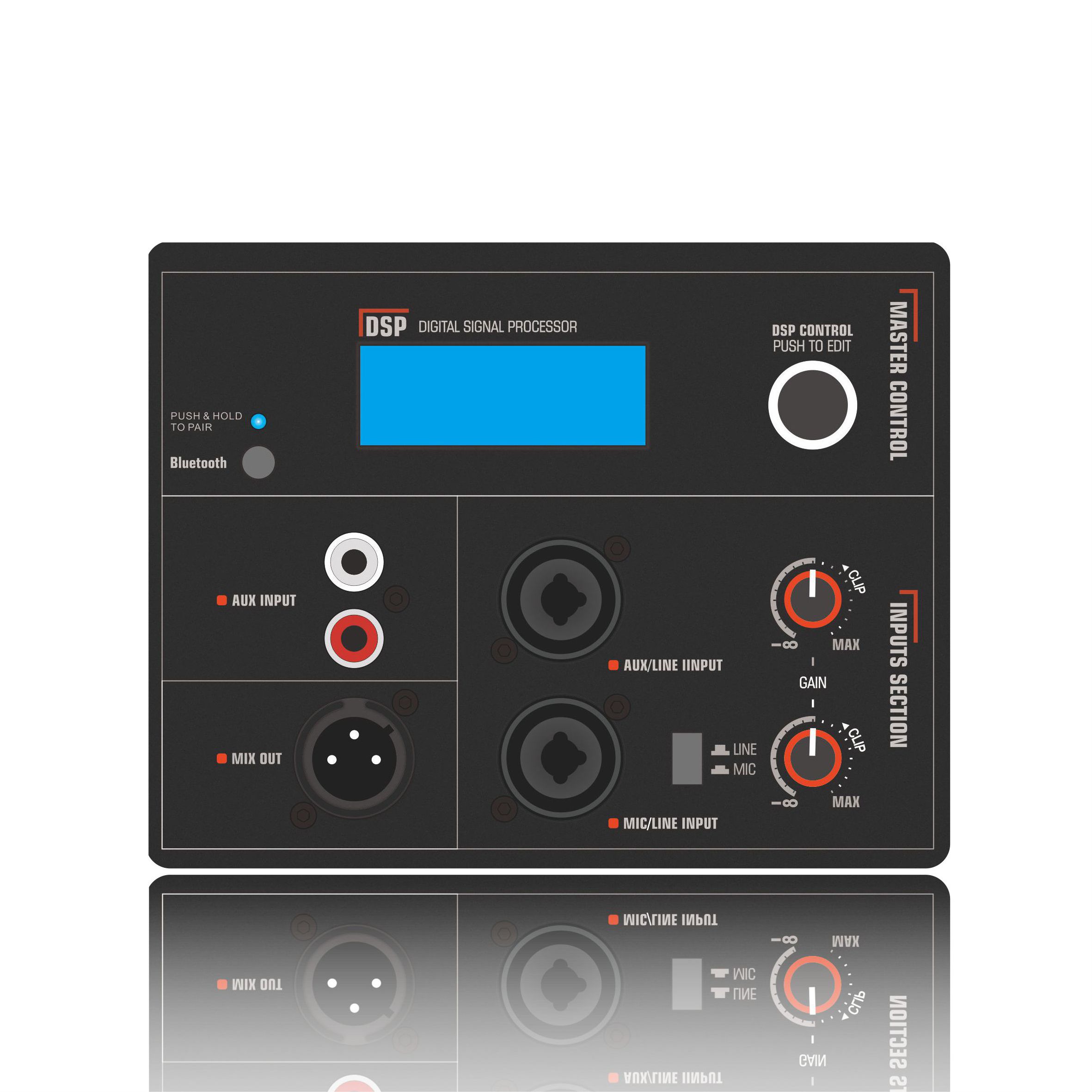 DSP1901: Intrare RCA stereo cu control DSP cu un singur buton Modul funcțional DSP bazat pe ADAU1701 DSP1901: Intrare RCA stereo cu control DSP cu un singur buton Modul funcțional DSP bazat pe ADAU1701