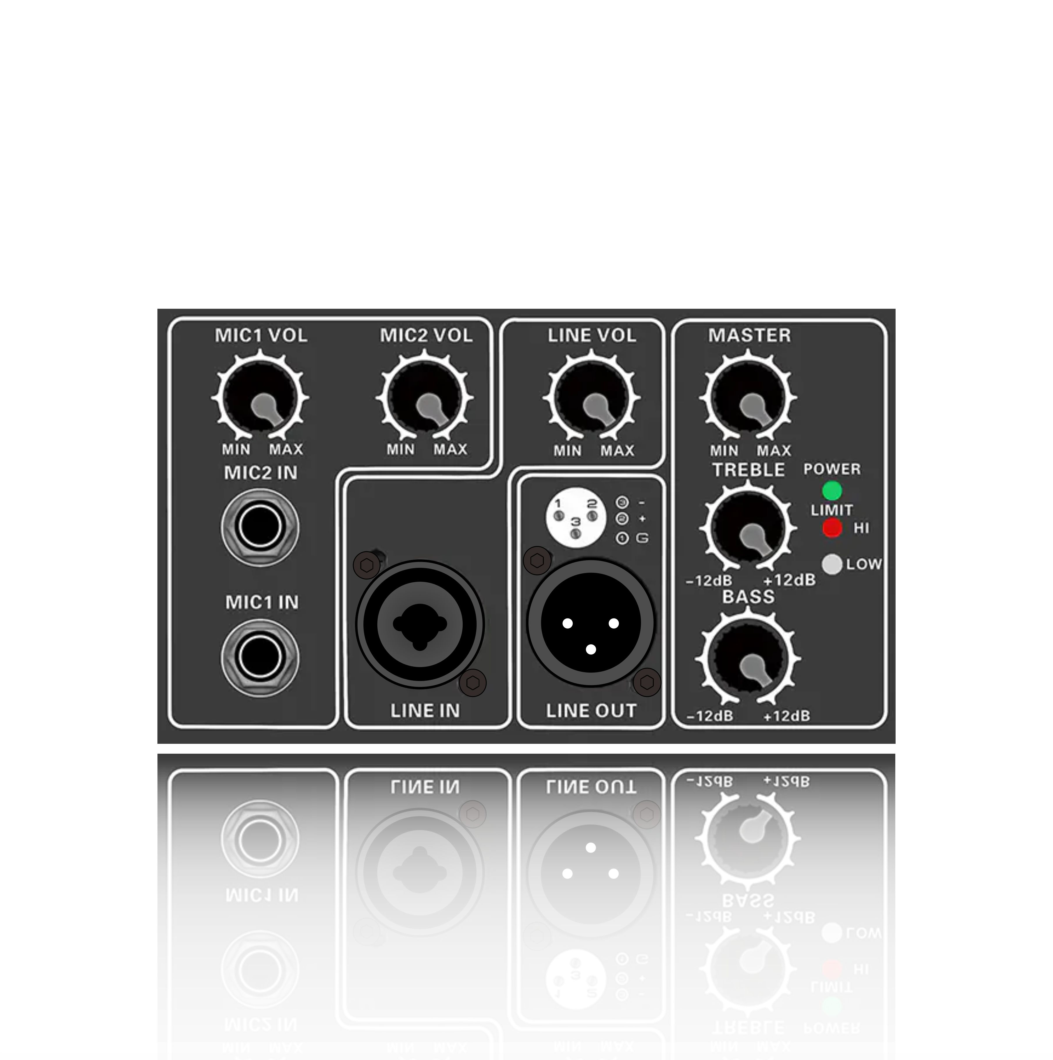 PL62: Modul funcțional de divizare a frecvenței electrice cu 2 canale de intrare pentru microfon cu limită înaltă și inferioară PL62: Modul funcțional de divizare a frecvenței electrice cu 2 canale de intrare pentru microfon cu limită înaltă și inferioară