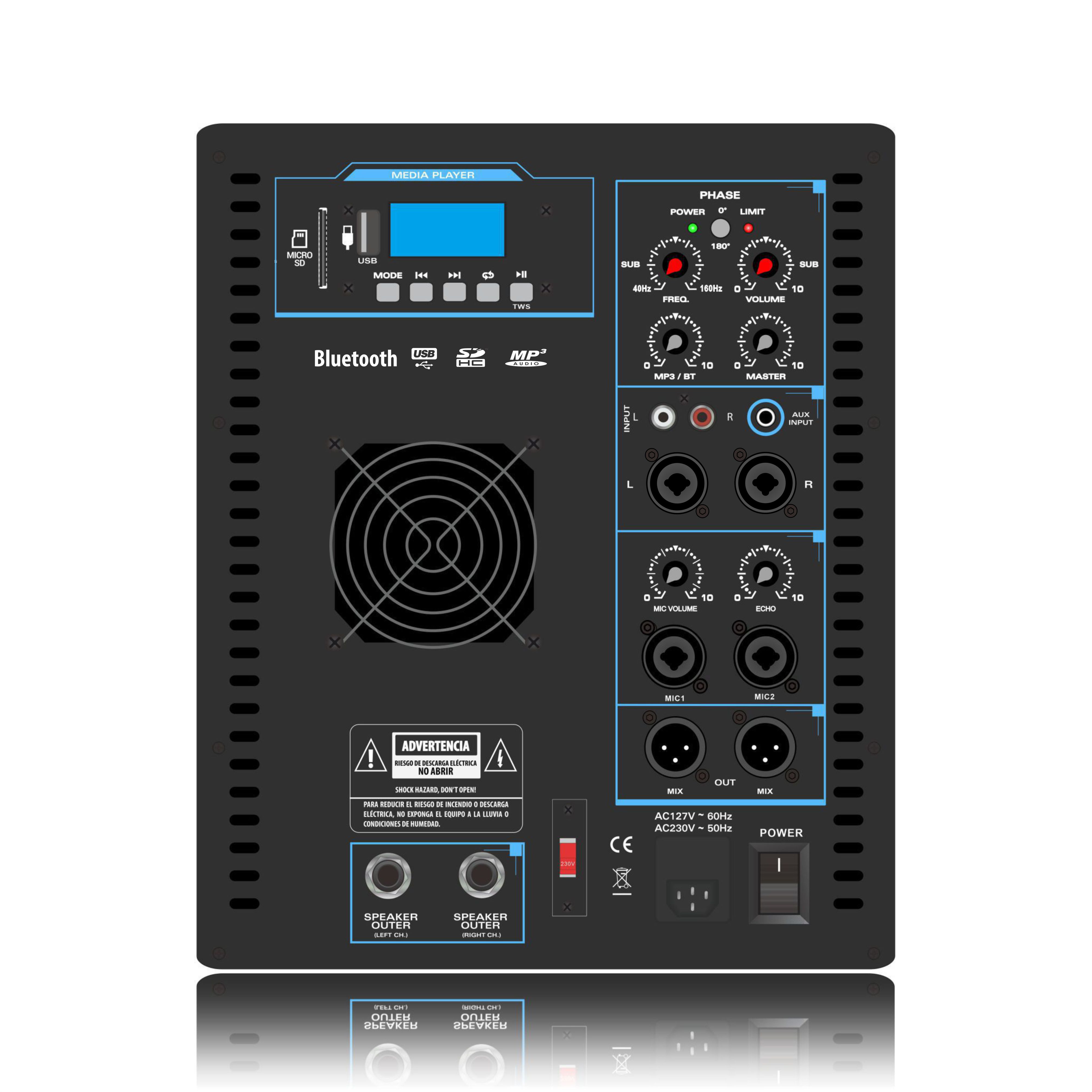 SUB12 Line Array Sistem de difuzoare Amplificator de putere 2.1