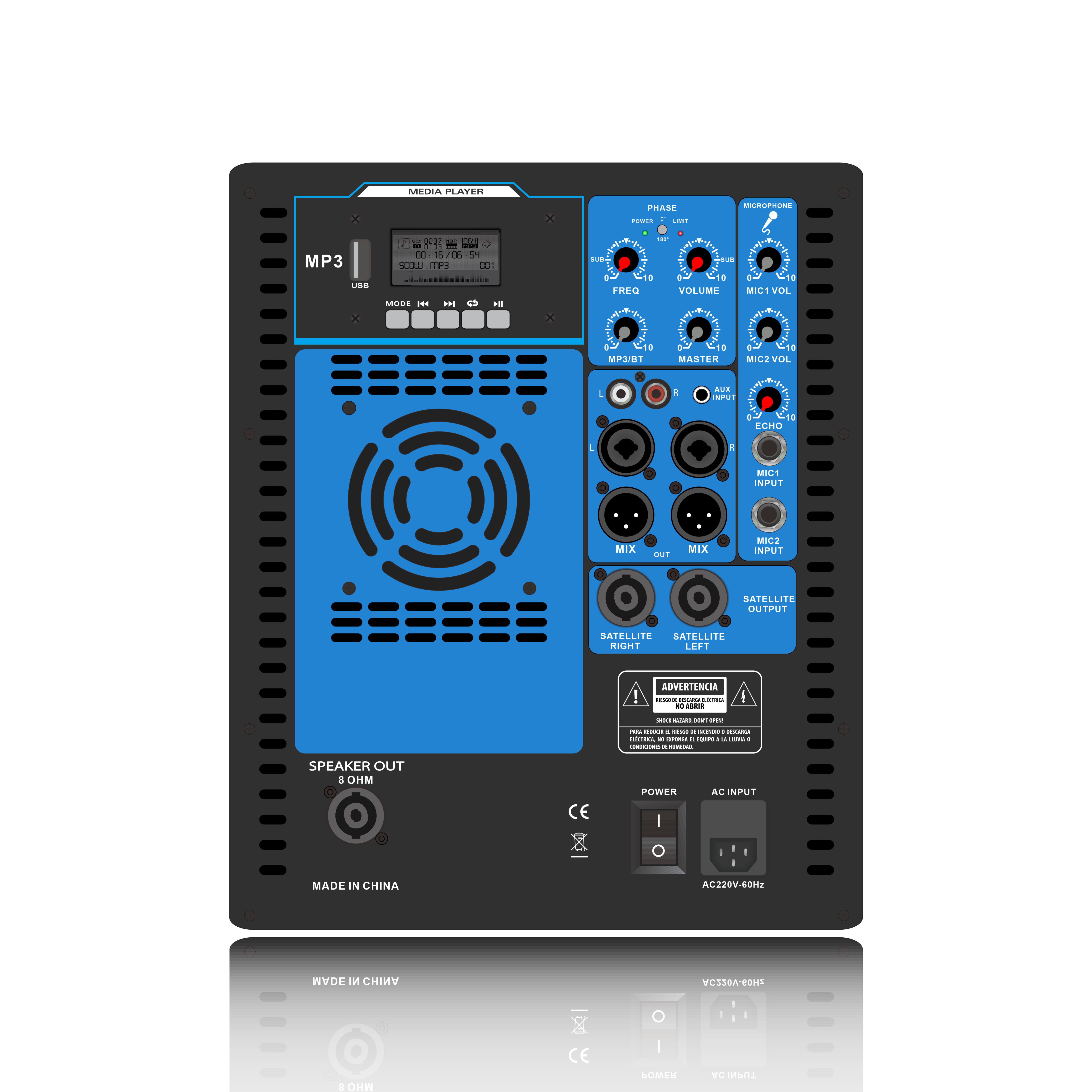 SUB15 Line Array Sistem de difuzoare Amplificator de putere 2.1-2.2