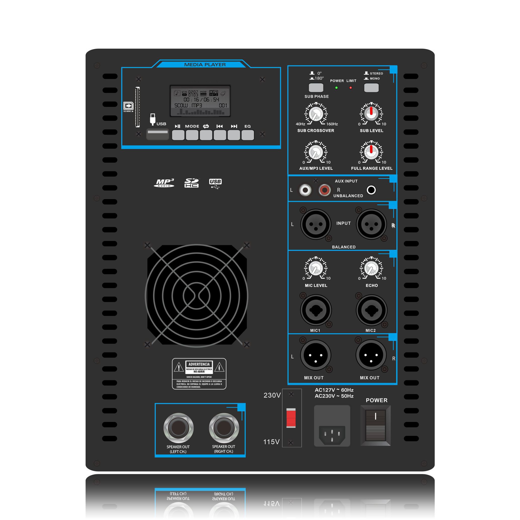 SUB15 Line Array Sistem de difuzoare Amplificator de putere 2.1-2.2