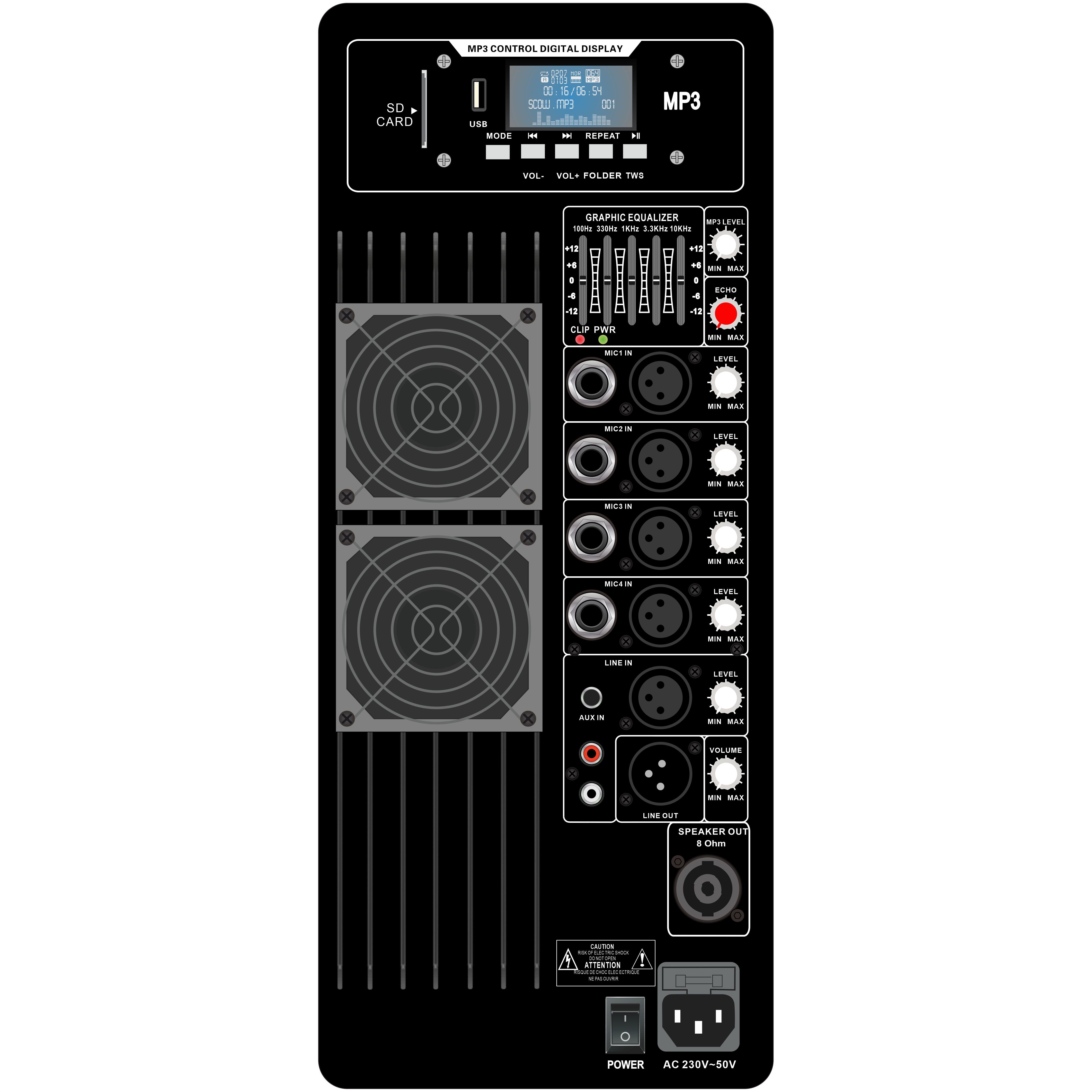 Amplificator pentru difuzoare multicanal clasa AB PL67