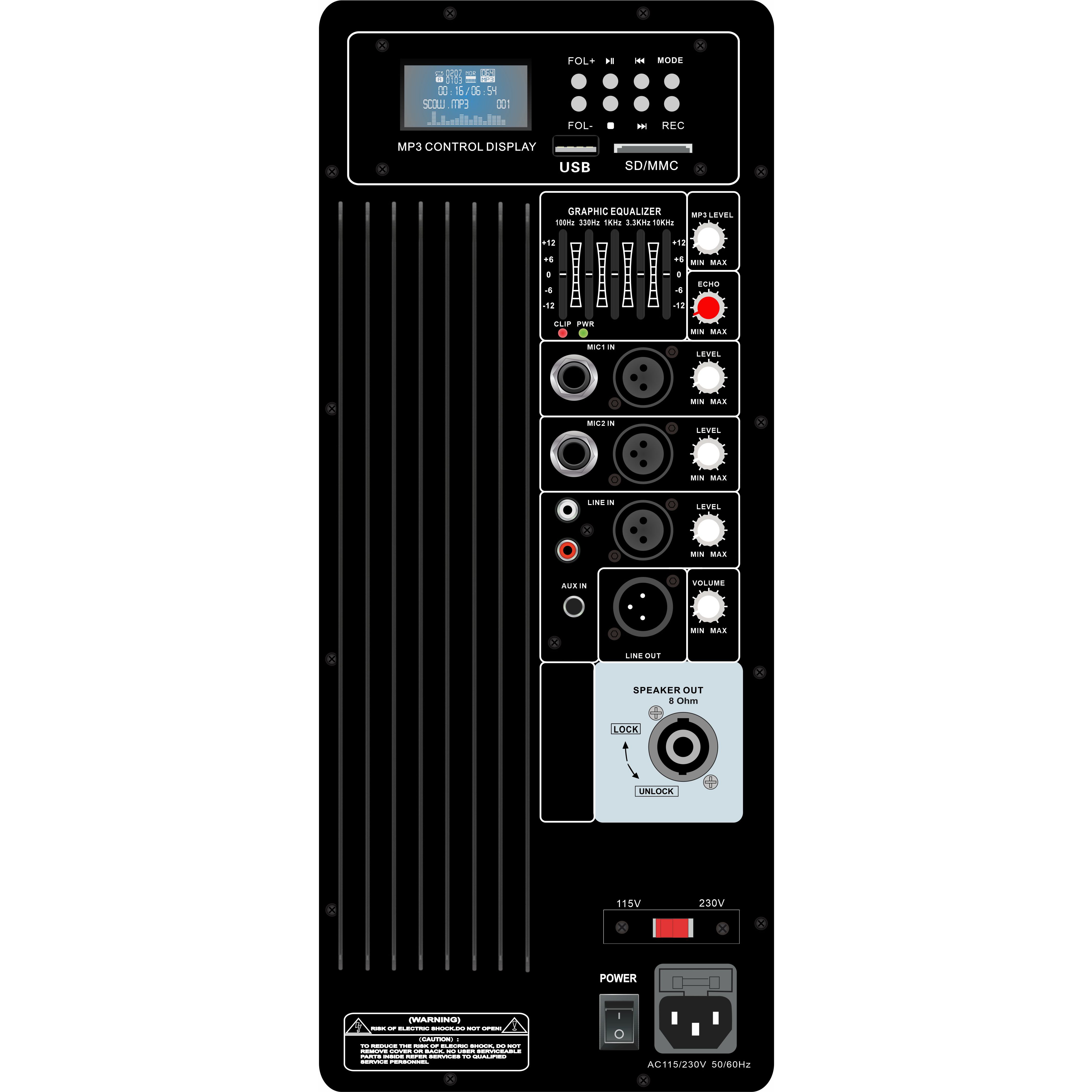 Amplificator pentru difuzoare pentru sistem PA clasa AB PL70