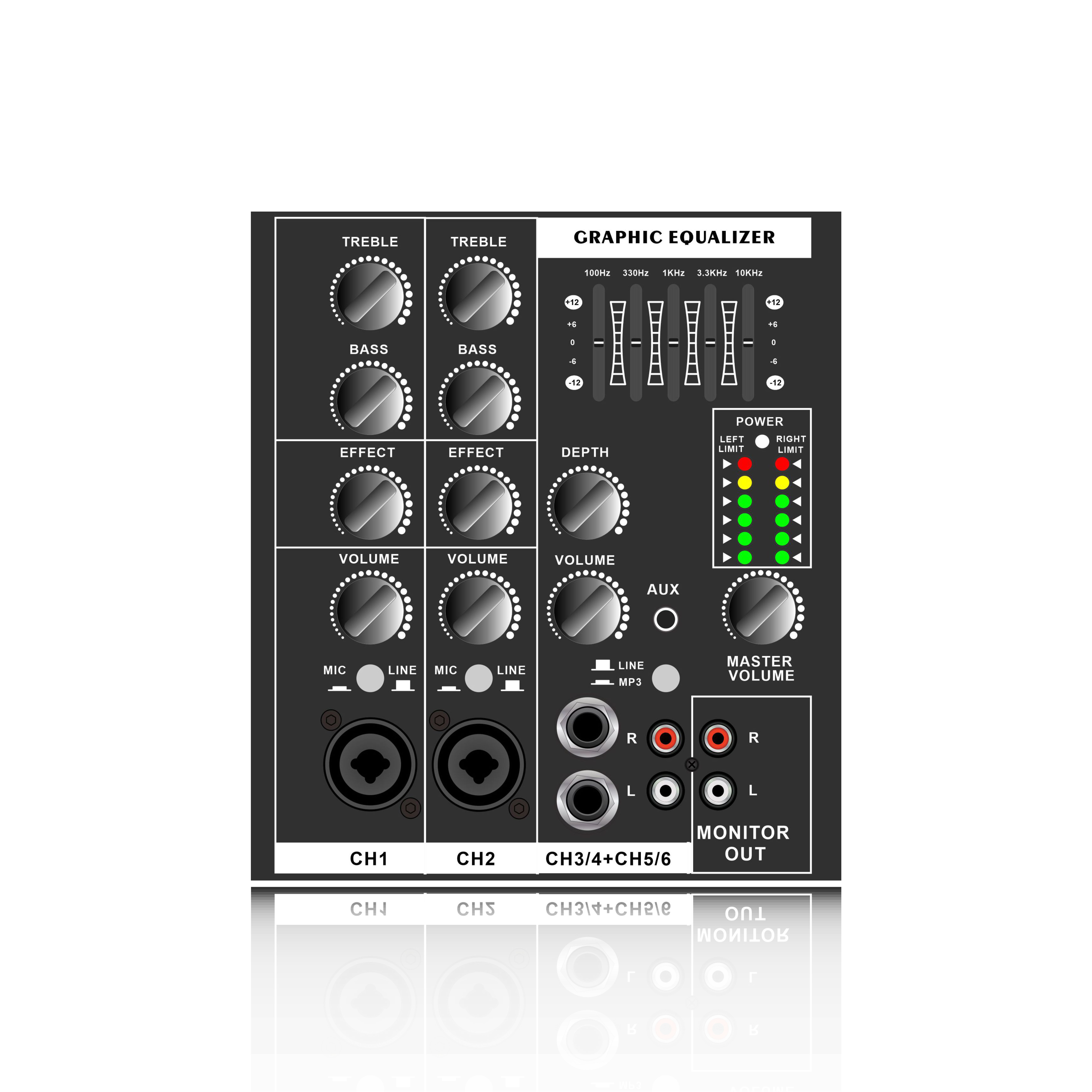 Amplificator alimentat cu sistem stereo portabil EON206