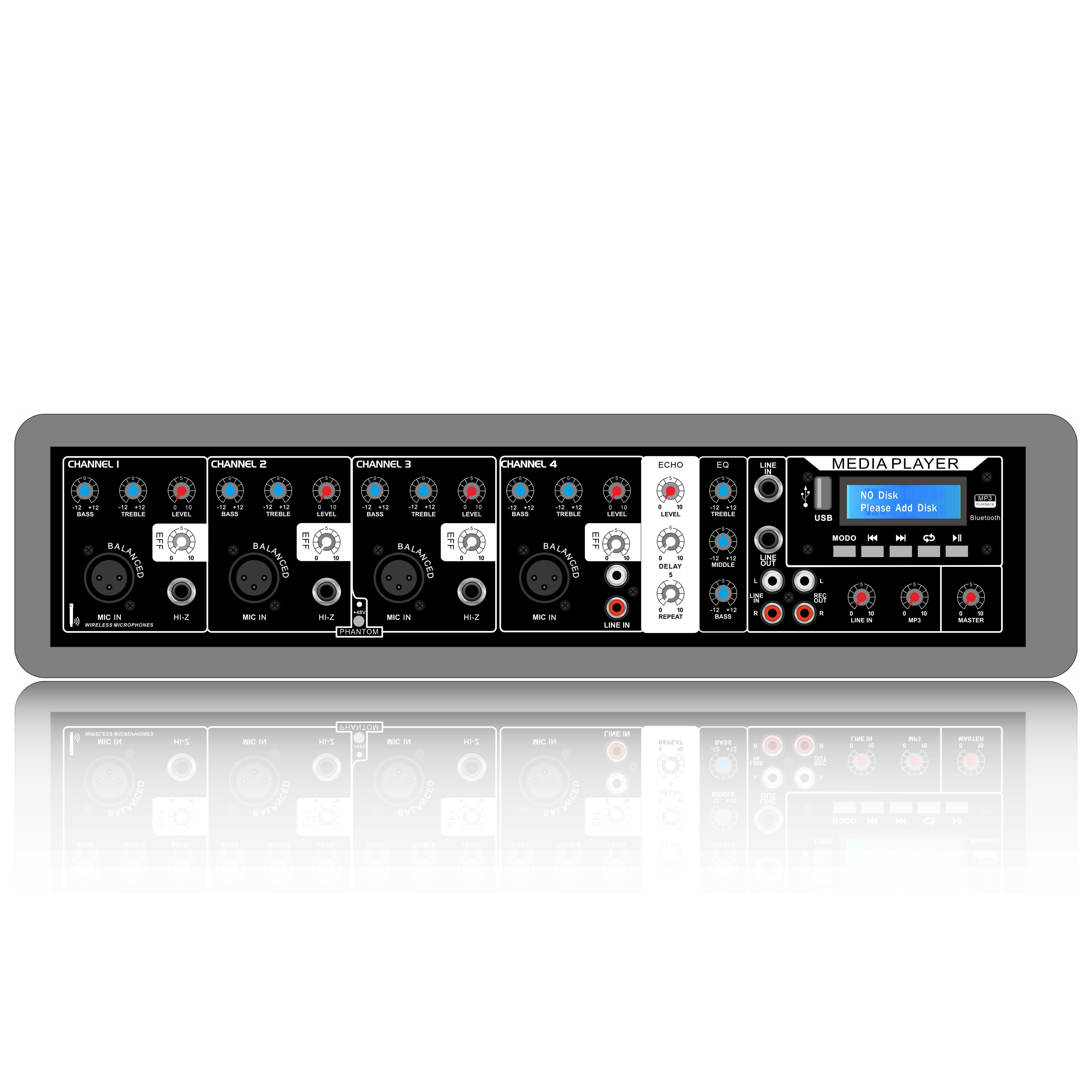 Mixer cu cap PA alimentat cu cutie de plastic SD504