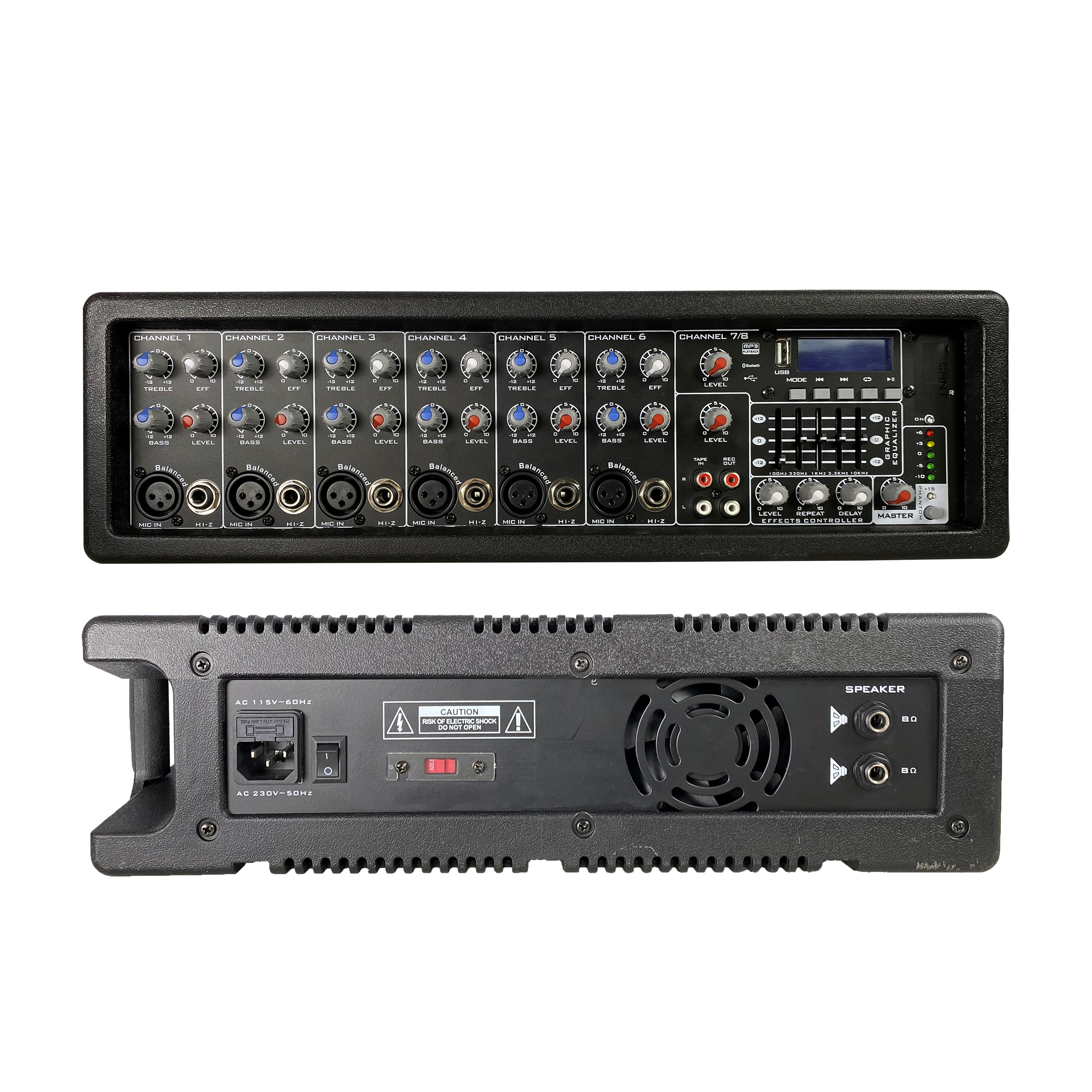 Mixer PA cu 8 canale alimentat cu cutie de plastic SD506