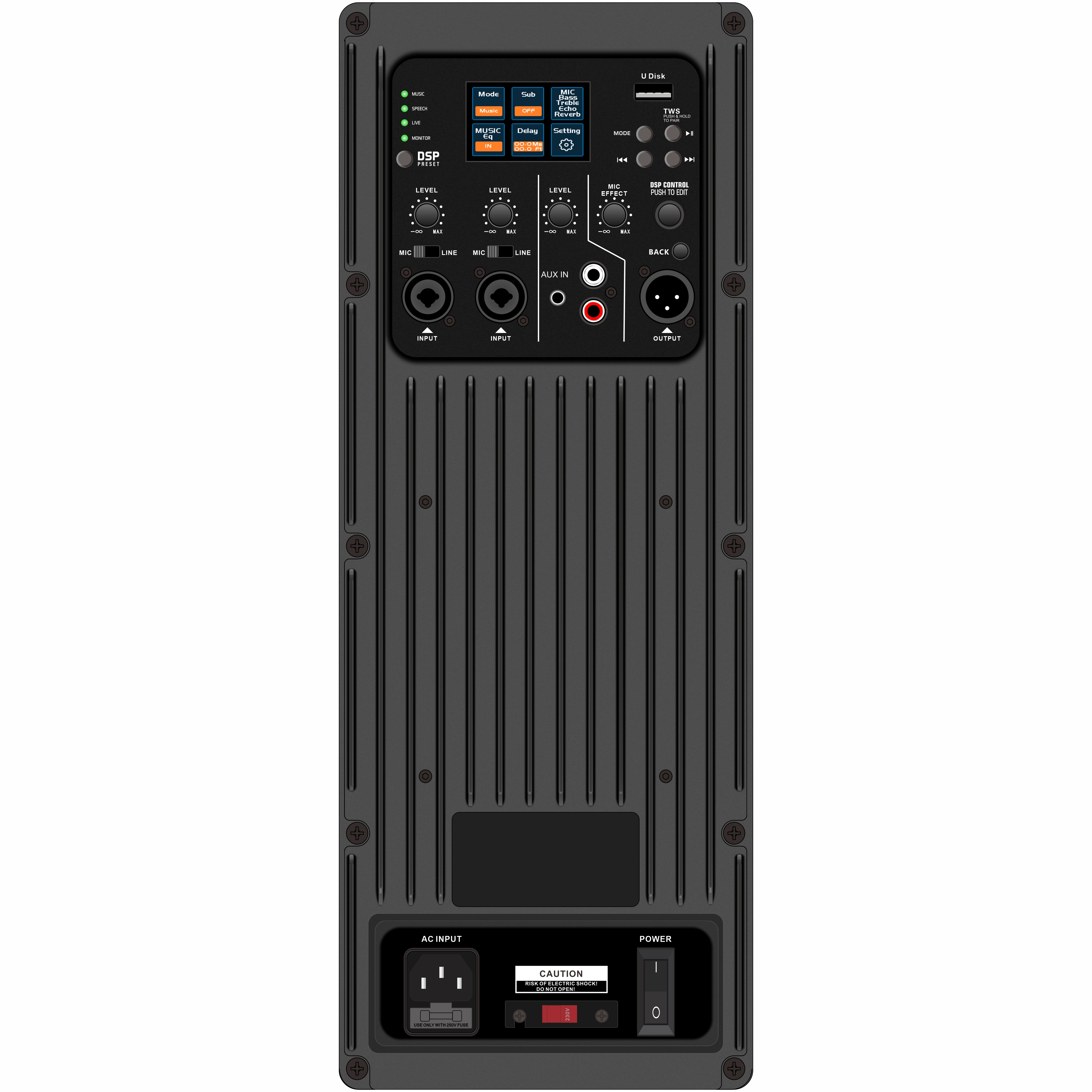 DSP2507 Amplificator difuzor activ DSP cu ecran color cu gamă completă