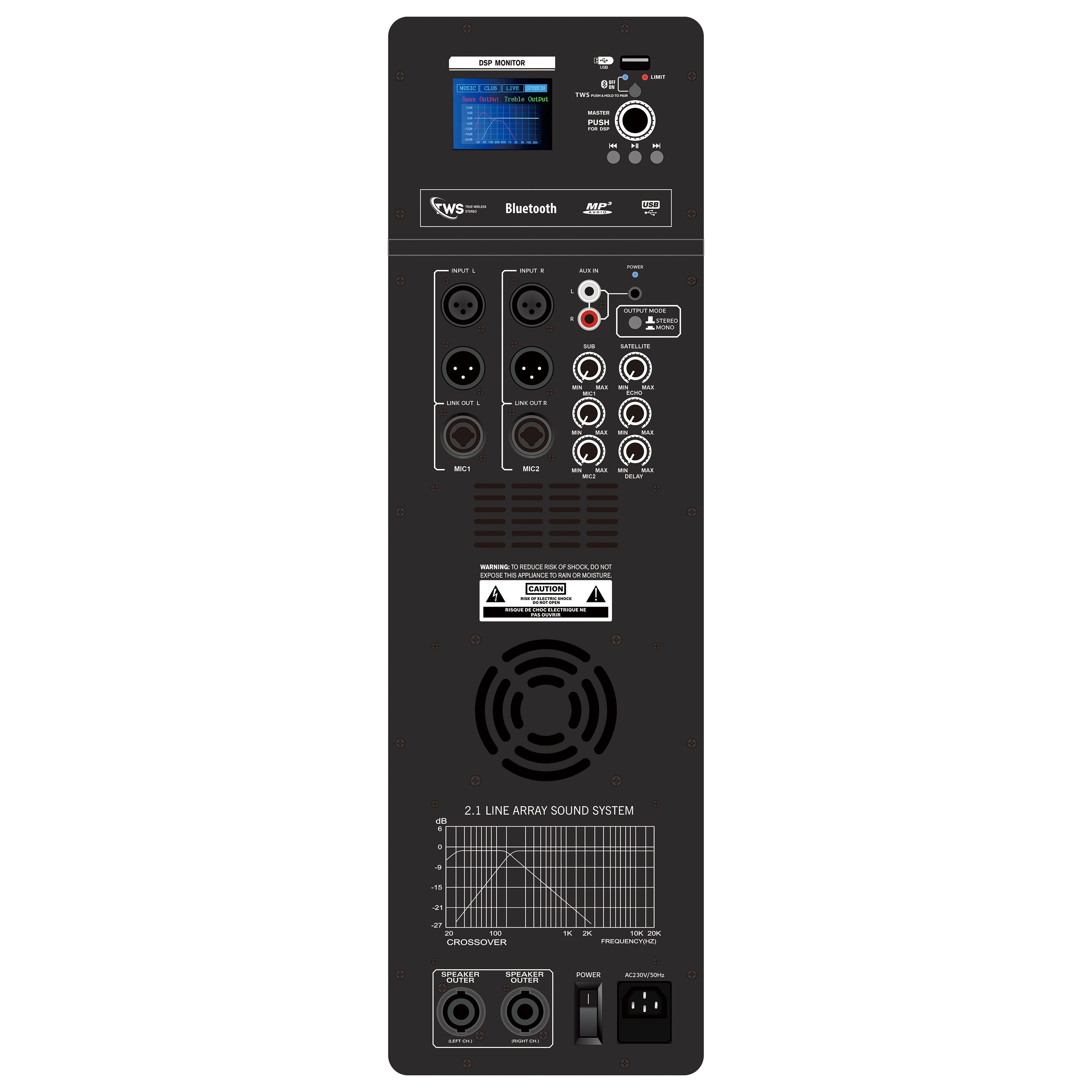 Amplificator de putere DSP1908-2.1 Pro Active Line Array